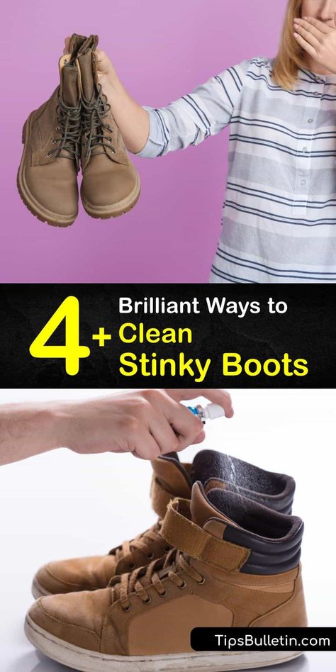 Vinegar Fabric Softener, Shoe Odor Remover, How To Make Boots, Homemade Shoes, Stinky Shoes, Smelly Shoes, Deodorize Shoes, Old Boots, Leather Work Boots