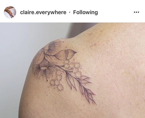 Australia Tattoo, Australian Tattoo, Native Tattoos, Wildflower Tattoo, Australian Flowers, Upper Arm Tattoos, Plant Tattoo, Australian Flora, Botanical Tattoo