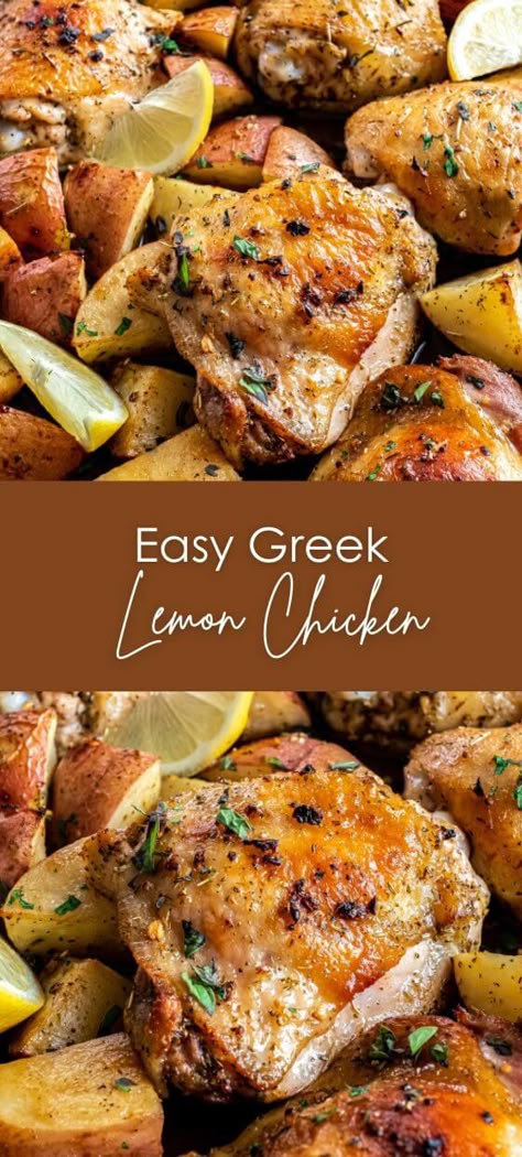 Easy Greek Lemon Chicken Vegetable Recipes Dinner, Best Marinade, Herb Chicken Recipes, Grilled Chicken Legs, Mediterranean Salad Recipe, Greek Lemon Chicken Soup, Mediterranean Recipes Healthy, Greek Meatballs, Recipes Greek