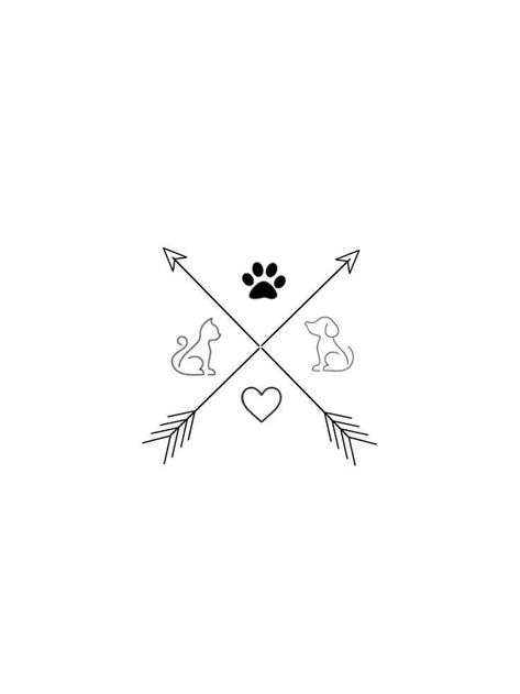 Vet Assistant Tattoo, Veterinary Tattoo Ideas, Vet Tattoo Ideas, Dog And Cat Tattoo Together, Simple Dog Tattoos, Cat Dog Tattoo, Dog And Cat Tattoo, Vet Tattoo, Dog Cat Tattoo