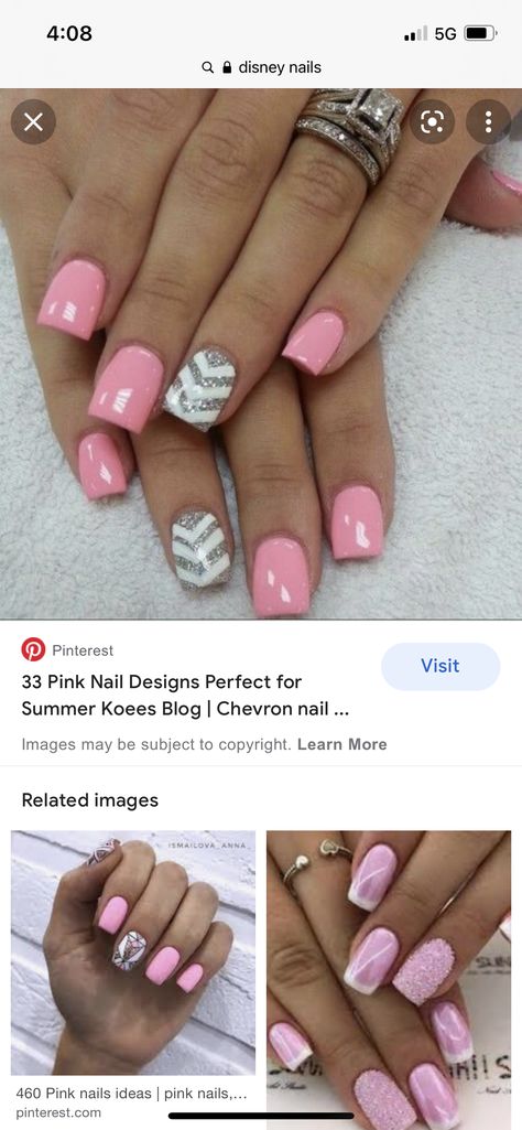 Pink Chevron Nails, Chevron Nail Designs, Chevron Nails, Pink Chevron, Disney Nails, Pink Nail Designs, I Feel Pretty, Cute Acrylic Nails, Toe Nails