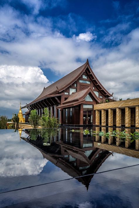 Wanda Vista Xishuangbanna Resort - Picture gallery #chinese #architecture #resort  https://www.pinterest.com/0bvuc9ca1gm03at/dj-methuselahpalooza/ Khmer Architecture, Thai Architecture, Contemporary Stairs, Resort Architecture, Thai House, Asian Architecture, Garden Wallpaper, Resort Design, Dalian