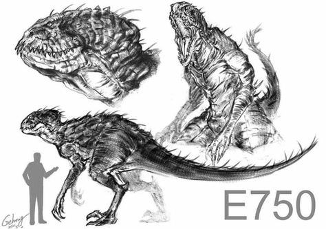 Hybrid Dinosaur Concept Art, Jurassic Park Art Illustrations, Dino Hybrid, Jurassic Park Series, Dinosaur Sketch, Hybrid Art, Dinosaur Images, Dinosaur Drawing, Jurassic World Dinosaurs