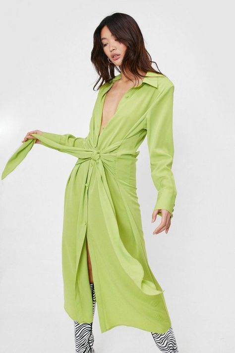 Dresses Satin, Dress Satin, Satin Midi Dress, Midi Shirt Dress, Model Photos, Spring Summer Outfits, Lime Green, Fashion Clothes Women, Nice Dresses