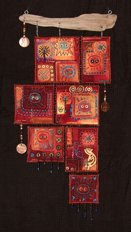 Simpul Makrame, Quilt Modernen, Textile Art Embroidery, Fiber Art Quilts, Soyut Sanat Tabloları, Textile Fiber Art, 자수 디자인, Sewing Art, Mini Quilts