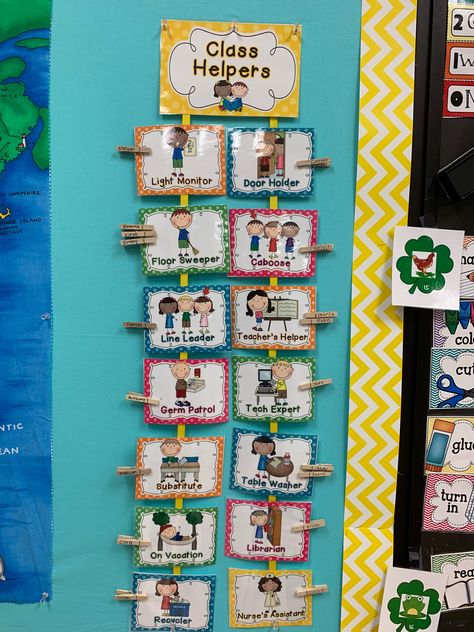 Classroom Jobs With Pictures, Rank Holders Chart Ideas For School, Senior Infants Classroom, Duty Roster Classroom Ideas, Kindergarten Class Jobs, Classroom Duties, Preschool Job Chart, Teacher Barbie, Preschool Displays