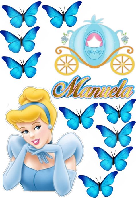 Cinderella Cake Topper Free Printable, Cinderella Birthday Cake Topper, Cinderella Topper, Cinderella Butterfly, Cinderella Birthday Theme, Cinderella Cake Designs, Cinderella Birthday Cake, Cinderella Cake Topper, Princess Cake Topper