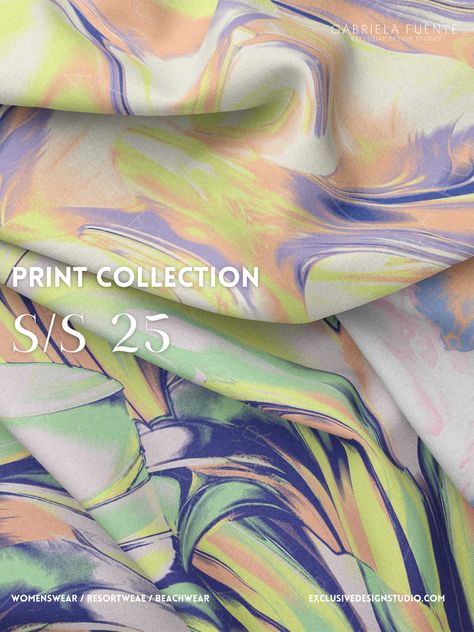 We are a print design studio that creates prints merging trends and artistic flare. If you need prints that are on trend but also are exclusive and unique click here to create an account on our website! #rtw #fashionbuyer #art #painting #textile #fashion #mode #moda #estampado #fashiondesigner #style #creativeprocess #design #productdesvelopment #fashionbrand #floral #watercolor #skinpattern #tropical #summer #printdesign #pattern #fashionprint #fashiontrend #trend #beachwear Tropical Prints Pattern, Dresses For Everyday, 2025 Trends, Print Design Trends, Textile Fashion, Trends 2025, Fashion Activewear, Print Design Fashion, Color Forecasting