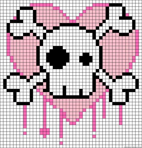 Pixel Art Coeur, Cross Stitch Skull, Graph Crochet, Pixel Crochet, Pixel Art Grid, Tapestry Crochet Patterns, Pola Kristik, Cross Stitch Heart, Pixel Pattern