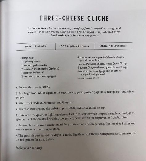 Three Cheese Quiche-Magnolia Table Magnolia Table Quiche Recipe, Magnolia Table Quiche, Magnolia Quiche Recipe, Magnolia Quiche, Joanna Gaines Quiche Recipes, Joanna Gaines Quiche, Magnolia Cookbook, Magnolia Recipes, Table Brunch