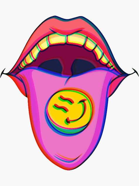 Trippy Happy Face, Trippy Graphic Design, Rave Jacket, Smiley Face Aesthetic, Festival Stickers, Trippy Smiley Face, Smiley Face Tattoo, Smiley Face Sticker, Trippy Aesthetic