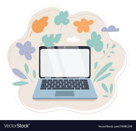 Laptop Illustration Art, Laptop Cartoon, Illustration Youtube, Laptop Drawing, Laptop Illustration, Laptop Vector, Laptop Store, Flower Png Images, Animation Storyboard