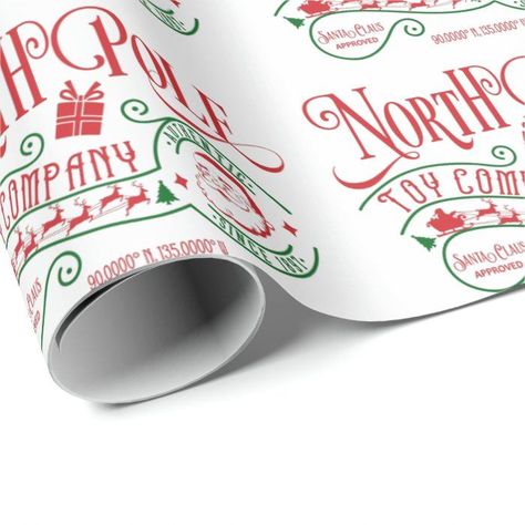 Christmas Santa Clause Toy Company North Pole Wrapping Paper - Christmas Wrapping Paper Pole Wrap, North Pole Express, Vintage Santa Claus, Gift Paper, Wrapping Paper Christmas, Sweet Christmas, Santa Clause, Holiday Wishes, Christmas Wrapping Paper