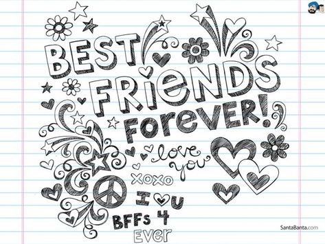 Friends Doodle, Photo Bff, Friendship Words, Forever Sign, Doodle Images, Best Friend Love, Happy Friendship, Happy Friendship Day, Friendship Day