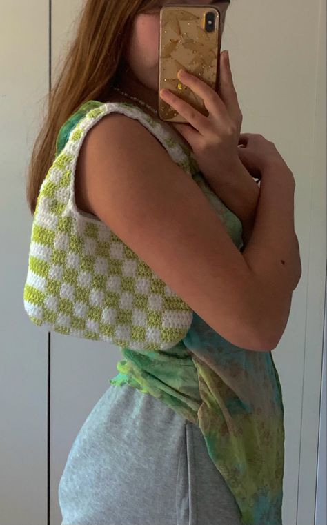 #matcha #crochet #fashion#crochetbag #checkerboard Matcha Crochet, Matcha Latte, Crochet Fashion, Matcha, Crochet, Quick Saves