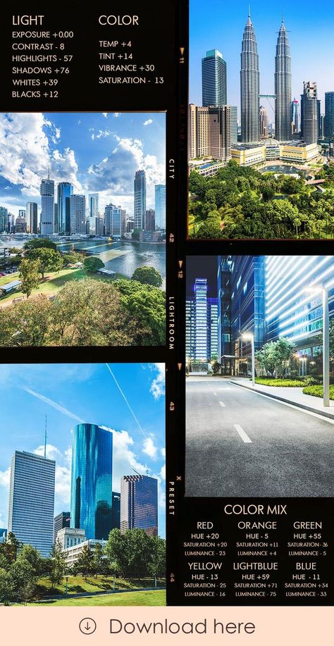 How To Edit City Photos, Lightroom City Presets, Photo Quality Edit, Photo Editing Professional, Lightroom Photography Presets, Editing Nature Photos, Lightroom Presets For Nature, City Photo Editing, Lightroom Nature Edit