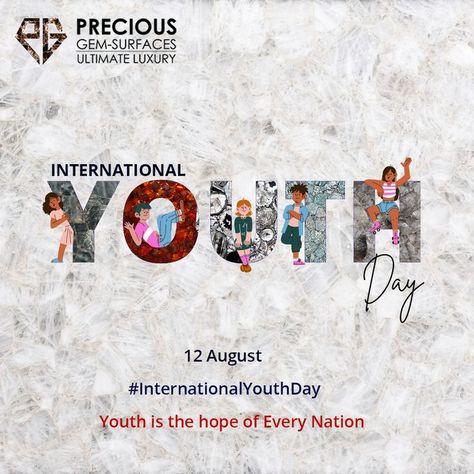 Youth is the Hope of Every Nation Happy International Youth Day - Precious Gem Surfaces #youthday #youth #youthday2022 #happyyouthday #happyyouthday2022 #youthdaycelebration #india #youthdayglobal #youthdayofindia #indianyouth #indiangeneration #youthdayscelebration #internationalyouthday #internationalyouthday2022 #preciousgemsurfaces National Youth Day Posters, International Youth Day Poster, Youth Day Poster, Charity Logo Design, Charity Logo, International Youth Day, Charity Logos, Youth Day, Festival Posters