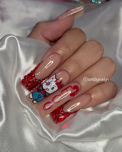 bringing back lasts year horror nights nails ᡣ𐭩ྀིྀིᡣ𐭩ྀིྀ - october availability will be out very soon 👀🎃✨ - - follow @setsbyevelyn for more <3 - - - #nails #october #halloween #halloweennails #nailsnailsnails #nailsofinstagram #hellokitty #fallsets #horrornights #lanailtech #323 #montebellonails Cutesy Nails, Nails October, Horror Nails, La Nails, October Halloween, Horror Nights, Halloween Nails, Cute Nails, Nail Inspo