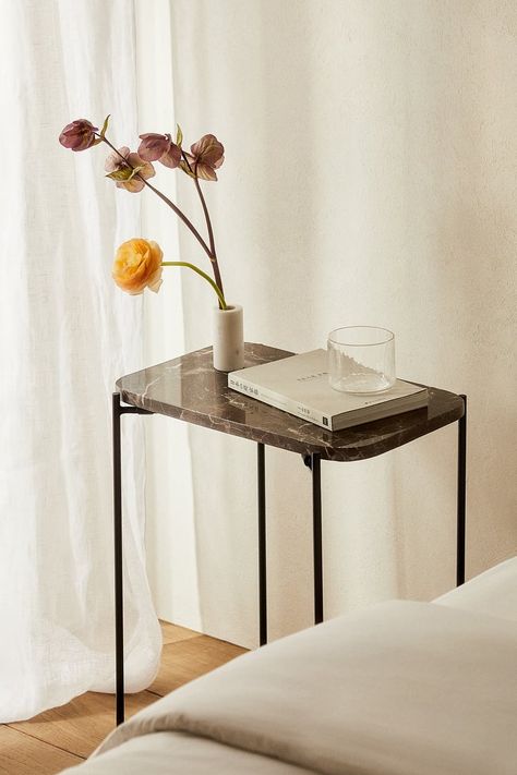 Bedroom Furniture Bedroom Home | ZARA United States Ash Bedside Table, Marble Nightstand, Wood Towel Rack, Marble Side Table, Oak Side Table, Wood Bedside Table, Marble Side Tables, The Marble, Metal Table