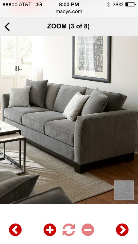 Macy's Kenton Fabric Sofa Modern Sofa Living Room, Unique Sofas, Modern Sofa Designs, Living Room Sofa Design, Sofa Set Designs, Fabric Sofa Bed, Interior Work, Types Of Sofas, Sofa Styling