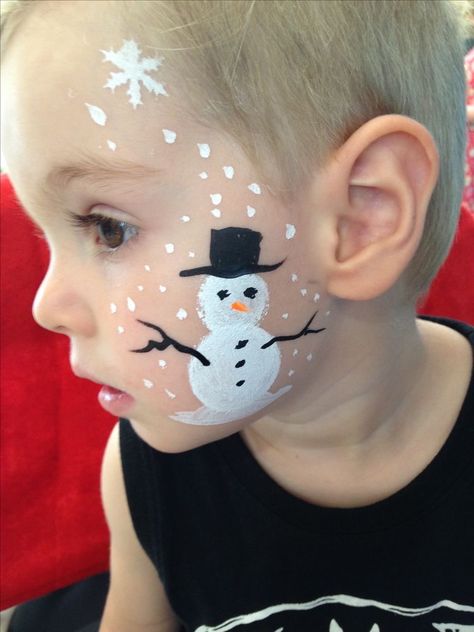 Christmas Easy Face Painting, Easy Xmas Face Painting, Face Painting For Christmas, Easy Winter Face Painting, Face Paint Ideas Christmas, Holiday Face Painting For Kids, Face Paint Christmas Easy, Christmas Kids Face Painting, Face Painting Christmas Easy