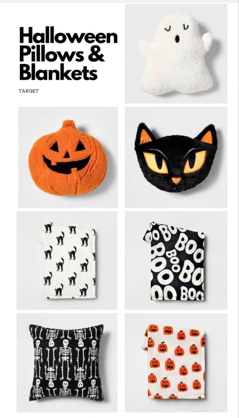 Target Halloween Blankets, Target Halloween 2023, Pumpkin Designs Painted, Halloween Tea Party, Halloween Sewing Projects, Halloween Bedding, Pillows And Blankets, Holiday Finds, Target Halloween