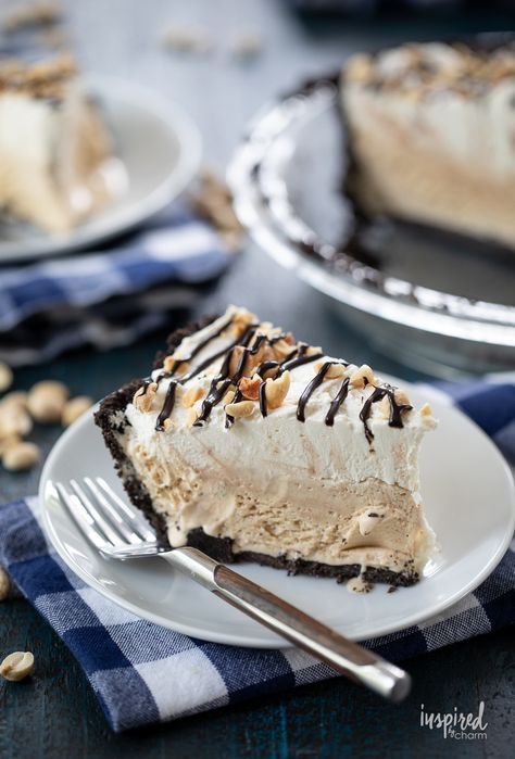 Peanut Butter Ice Cream Pie, Pie With Oreo Crust, Unique Pie Recipes, Pie Ideas, Peanut Butter Dessert Recipes, Butter Desserts, Ice Cream Pie, Dessert Oreo, Butter Ice Cream