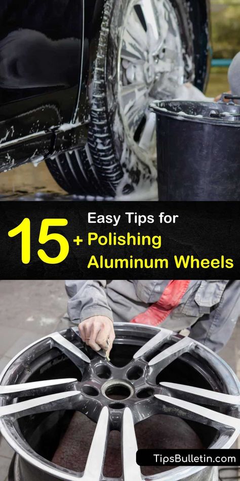 Have your truck wheels sparkling like never before when you follow these steps for polishing an aluminum wheel, buffing wheel scratches, and finishing with turtle wax. These aluminum polish and aluminum wheel cleaner recipes are the keys to having the shiniest car in town. #polish #aluminum #wheels Homemaking Inspiration, Polishing Aluminum, Diy Household Cleaners, Tractor Trailer Truck, Diy Cleaning Solution, Cleaner Recipes, Aluminum Rims, Bathroom Cleaning Hacks, Car Wax