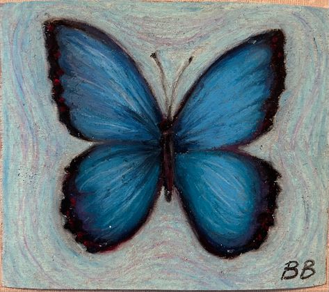 Butterfly Pastel Drawing, Butterfly With Oil Pastels, Butterfly Drawing With Oil Pastel, Oil Pastel Art Simple Easy, Colored Pencil Ideas Easy, Butterfly Oil Pastel Drawing, Oil Pastel Art Butterfly, Oil Pastel Simple Drawing, Simple Oil Pastel Drawings