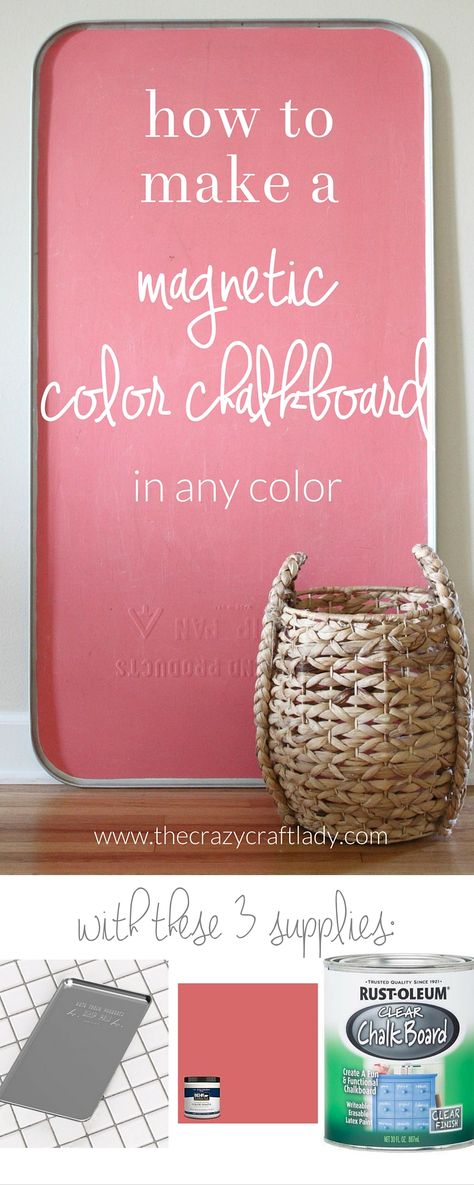 How to make a magnetic color chalkboard - with colored chalkboard paint in any color Colored Chalkboard Paint, Stairs Playroom, Make A Chalkboard, Magnetic Chalkboard, Diy Chalkboard, Playroom Organization, Chalkboard Wall, Chalkboard Paint, Toy Rooms