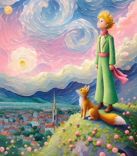 Pretty View, Arte Van Gogh, Animal Illustrations, Art Gallery Wallpaper, The Little Prince, A Hill, Dreamy Art, Scenery Wallpaper, Anime Scenery