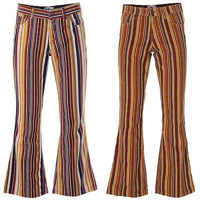 NEW MADCAP RETRO 60s 70s Cord CORDUROY FLARES FLARED Jeans KILLER STRIPE MC504  | eBay 70s Closet, Woodstock Fashion, 70s Flare Jeans, 70s Bell Bottoms, 70s Womens Fashion, Hippie Boy, 60s Clothes, Thrift Inspiration, 1970s Aesthetic