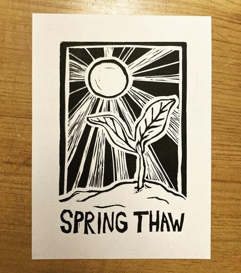 Clothes Painting, Towards The Sun, New Growth, Linocut Prints, Cardstock Paper, Paint Designs, Linocut, The Snow, Block Print