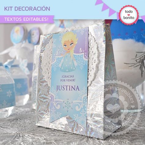 Kit Deco Frozen cierra bolsa Pastel Frozen, Birthday Party Box, Carnival Birthday Party Theme, Frozen Themed Birthday Party, Fun Party Themes, Carnival Birthday Parties, Frozen Princess, Carnival Birthday, Frozen Birthday Party