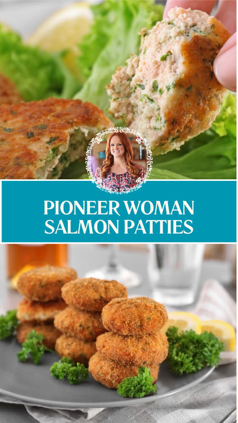 Pioneer Woman Salmon Patties Salmon Patties With Bread Crumbs, Salmon Patties No Egg, Pioneer Woman Salmon, Salmon Patties With Fresh Salmon, Pioneer Woman Recipes Dinner, Savory Salmon, Oven Salmon, Salmon Burger, Leftover Salmon