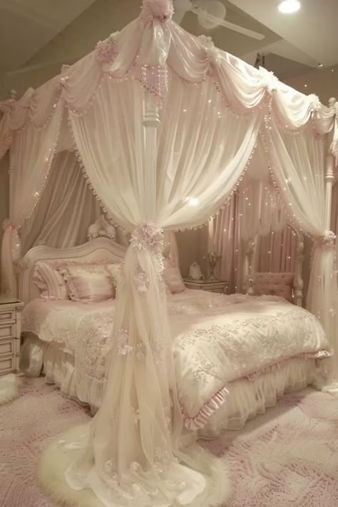 Girly Pink Bedroom, Chic Bedrooms, Dream Bedroom Inspiration, Cute Rooms, Pink Room Decor, Princess Bedroom, Pink Bedrooms, Cute Bedroom, Princess Room