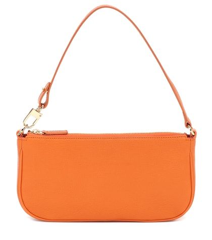 Baguette Bags, Fancy Bags, Baguette Bag, Cute Purses, Orange Bag, Goat Leather, Colour Combinations, Shoe Print, The Bag