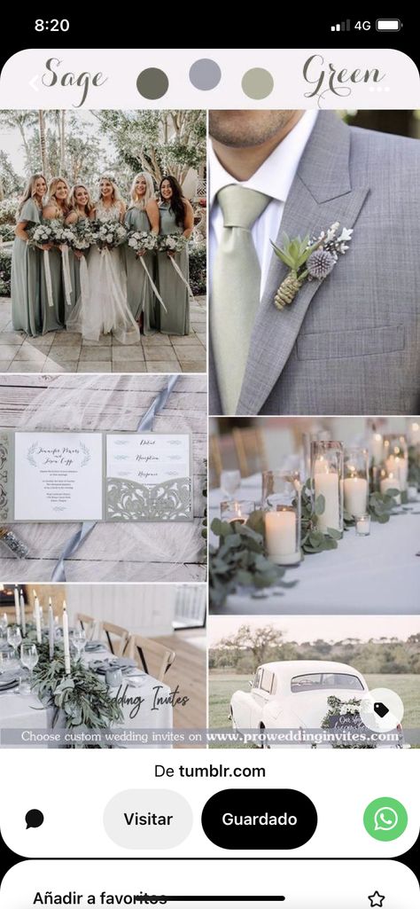 Green Wedding Palette, Groomsmen Colours, Bridal Party Color Schemes, Sage Green Wedding Theme, Sage Wedding Colors, Grey Wedding Theme, Sage Green Wedding Colors, Wedding Party Groomsmen, Wedding Theme Color Schemes