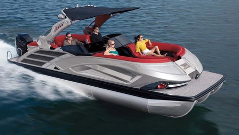 7 Fast and Luxurious Pontoon Boats That Will Change How You Think About the Once-Humble Vessels Bennington Pontoon Boats, Luxury Pontoon Boats, Aluminum Fencing, Pontoon Boats, Jon Boat, Line Photo, Boat Race, Custom Paint Jobs, Sports Models