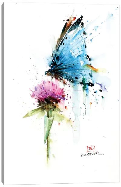 Nature Watercolor Art, Thistles Art, Dean Crouser, Butterfly Art Painting, Nature Watercolor, Painting Subjects, 수채화 그림, Butterfly Painting, Butterfly Watercolor