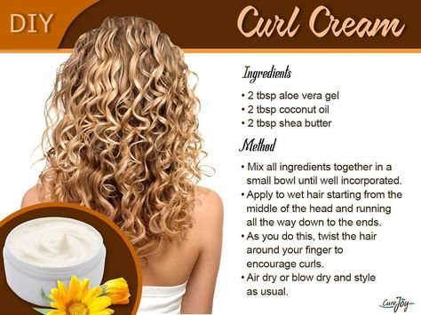 Curly Hair Cream, Diy Curls, Homemade Hair Products, Diy Beauty Recipes, Curl Cream, Hair Starting, Curly Hair Routine, Hair Food, Hair Cream