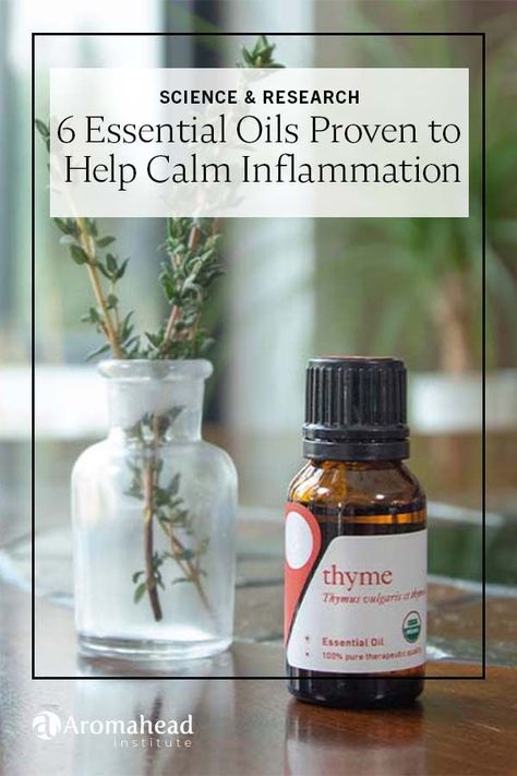 Inflammation is the root of many common health problems. Researchers found 6 essential oils that calm inflammation. Learn why they work & how to use them! https://www.aromahead.com/blog/6-essential-oils-proven-to-help-calm-inflammation Thyme Essential Oil, Natural Life, Health Problems, Natural Skin Care, Chemistry, Aromatherapy, Essential Oil, How To Use, Food To Make