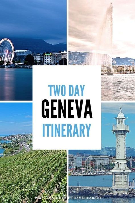 Discover the perfect 2 day Geneva itinerary with a mix of shopping, nature, history and good food. This itinerary shows you how to spend two days in Geneva in step by step parts, including where to eat and where to stay in the capital. It also includes handy travel tips for Switzerland to help you make the most of your trip to Geneva. #Geneva #Switzerland Geneva Itinerary, Geneva Travel, Switzerland Vacation, Swiss Travel, Geneva Switzerland, Italy Trip, Switzerland Travel, Lake Geneva, Nice France