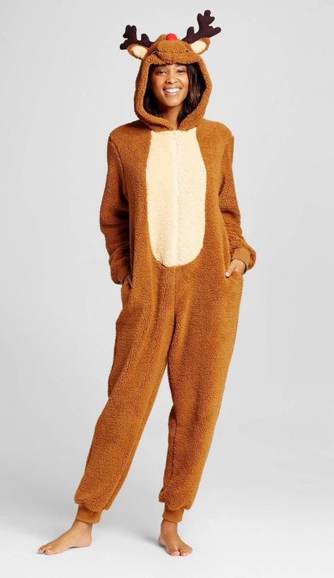 A Rudolph onesie that will transform you from an average human to Santa's favorite reindeer. Christmas Onsies, Onesies Adult, Reindeer Onesie, Christmas Clothing Ideas, Trendy Pajamas, Christmas Sleepover, Onesie Costumes, Cute Onesies, Cute Christmas Outfits