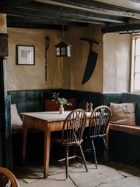 Historic, authentic and inviting, Tisbury's The Compasses Inn is the British country pub your mind conjures but reality so rarely delivers... British Cafe Interior, British Cafe, Monster Burger, Restaurant Remodel, Exterior Aesthetic, Pub Interior Design, Country Pub, Pub Interior, Wild Duck