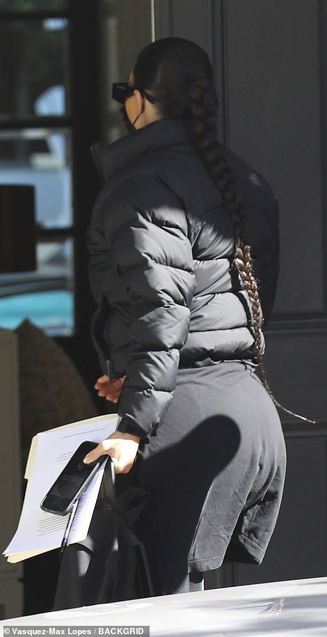 Kim K Puffer Jacket, Kim Kardashian Interview, Kardashian Looks, Kim Kardashian And North, Kim And North, Shell Suit, Red Wing Boots, Designer Shades, Black Puffer Jacket