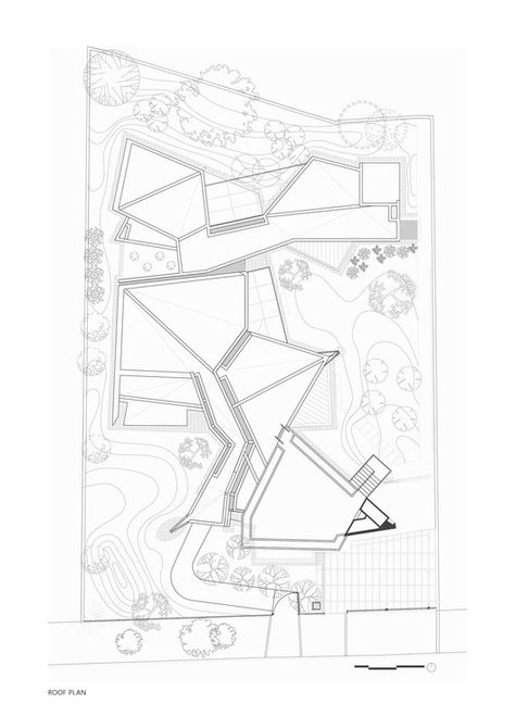 Gallery of House of Stories / Mathew and Ghosh Architects - 15 Folded Architecture Concept, Roof Plan Architecture Drawing, Plan Drawing Architecture, Small Eco House, Folding Roof, Latest Graphic Design Trends, Studio 17, Concept Models Architecture, House Redesign