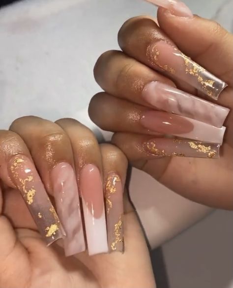 Brown Acrylic Nails, Gold Acrylic Nails, Long Acrylic Nail Designs, Cute Acrylic Nail Designs, Short Square Acrylic Nails, Long Acrylic Nails Coffin, Acrylic Nails Coffin Pink, Long Square Acrylic Nails, Bling Acrylic Nails