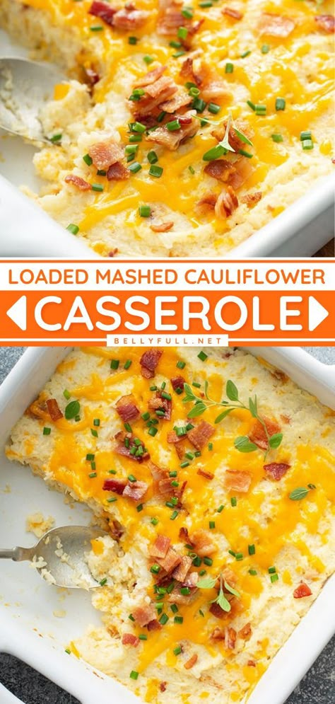 Califlower Mashed, Loaded Mashed Cauliflower, Keto Mashed Cauliflower, Baked Potato Toppings, Mashed Cauliflower Recipe, Creamy Mashed Cauliflower, Cauliflower Casserole Recipes, Loaded Cauliflower Casserole, Cauliflower Mashed Potatoes