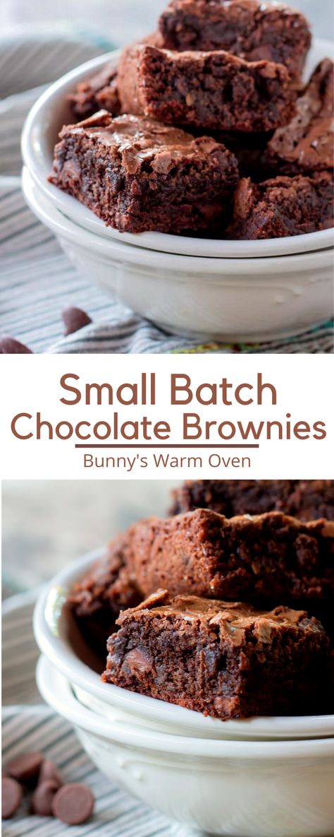 Round Brownies, Soft Chewy Brownies Recipes, Small Springform Pan Recipes, Small Pan Brownies, Small Batch Chocolate Cake Recipe, Small Brownie Recipe, Brownie Recipes Small Batch, Small Batch Brownie Recipe, Small Batch Brownies